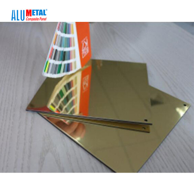 Gouden Samengesteld Comité 2440mm van het Spiegelaluminium ACM-Ldpe Kern Interne Muur
