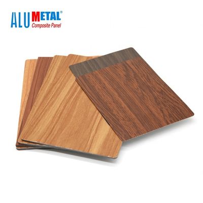0.05mm beëindigt Geweven Hout 6061 Aluminium Samengestelde Comité Plaat 5000mm