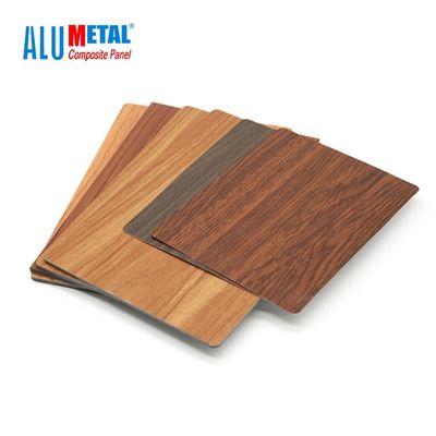 0.05mm beëindigt Geweven Hout 6061 Aluminium Samengestelde Comité Plaat 5000mm