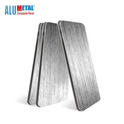 Geanodiseerde 0.08mm Geborstelde Aluminium Samengestelde Comité Bladbekleding 1220mm LDPE Kern