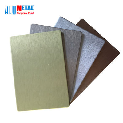 Geanodiseerde 0.08mm Geborstelde Aluminium Samengestelde Comité Bladbekleding 1220mm LDPE Kern