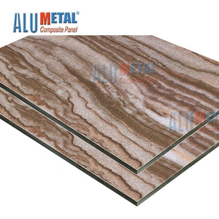 0.08mm 6mm Houten Plastic Marmeren Aluminium Samengestelde Comité Buitenodm van de Muurbekleding
